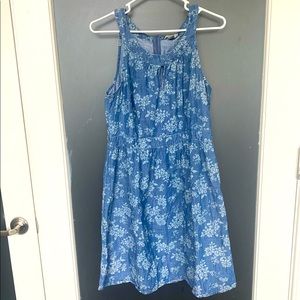 LOFT chambray floral print dress